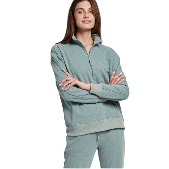 Tyler Boe Quarter Zip Lounger Set in Heathered Patina - Picture 2 of 9